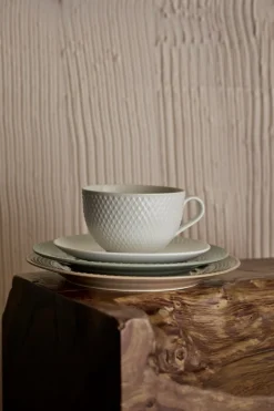 Outlet Lyngby Porcelæn Rhombe Earth Frokosttallerken, , Ø23 cm Clay