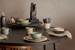 Outlet Lyngby Porcelæn Rhombe Earth Frokosttallerken, , Ø23 cm Clay