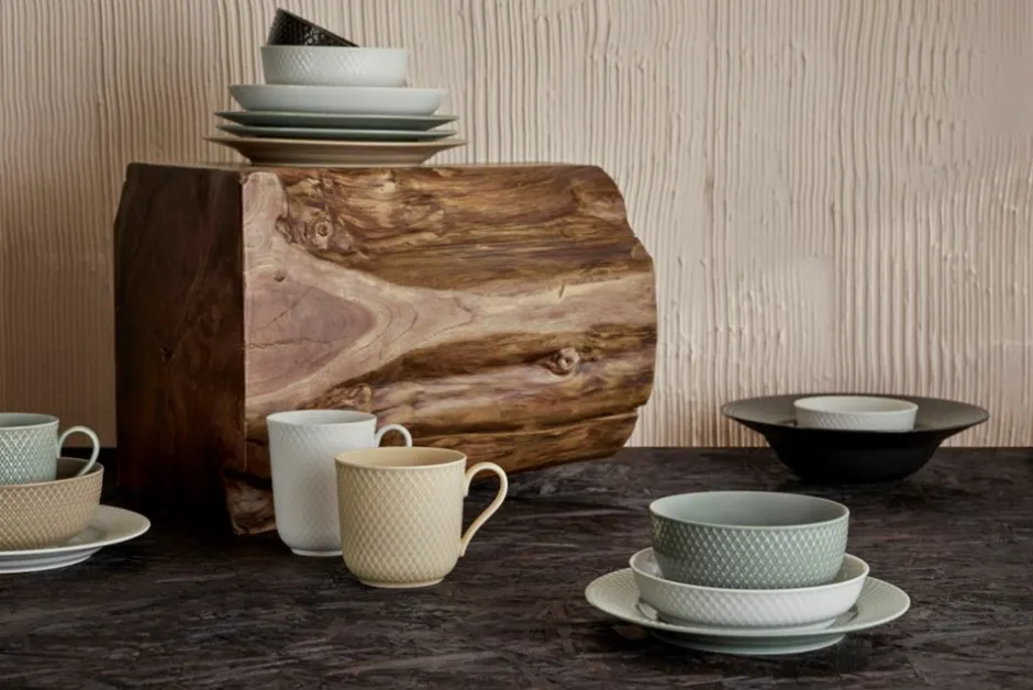Lyngby Porcelæn Rhombe Earth Skål, , Ø15,5 cm Clay