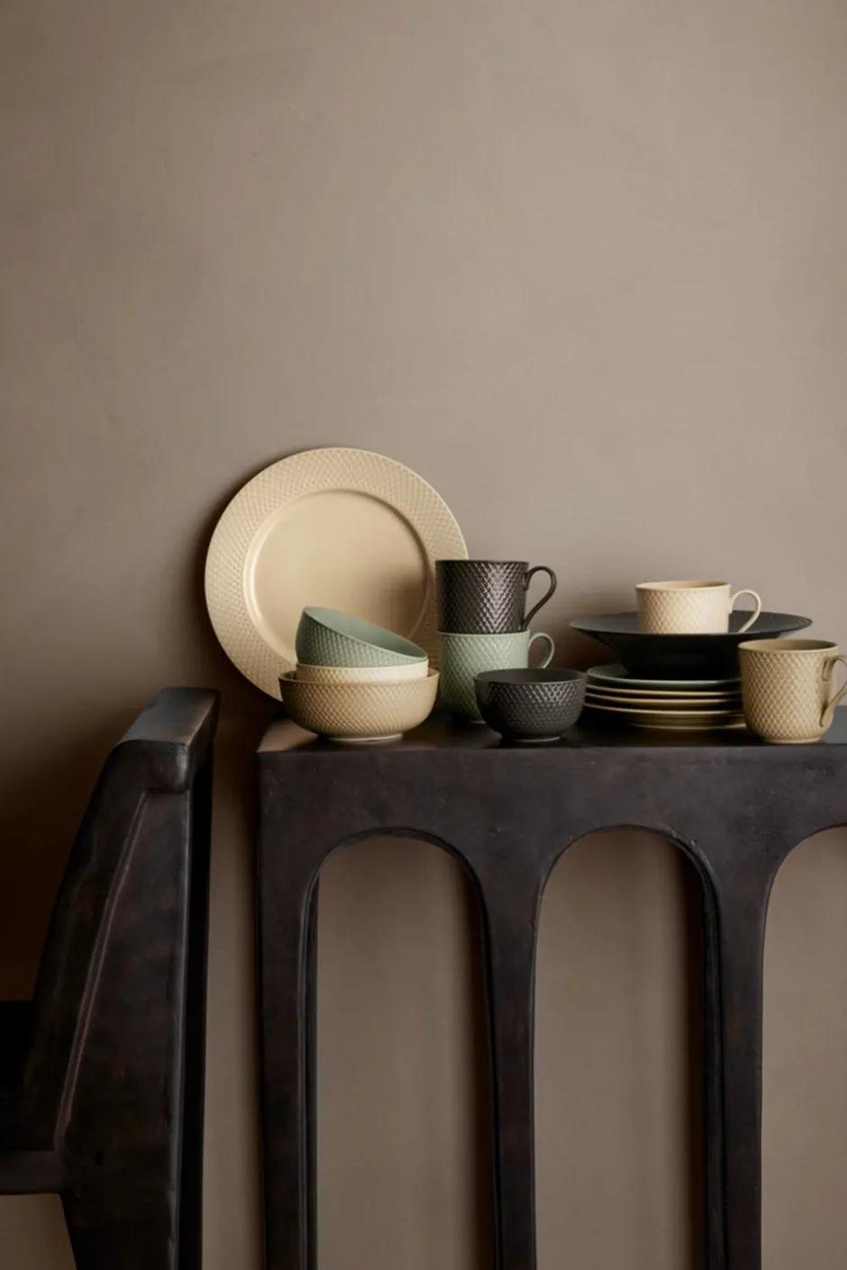 Lyngby Porcelæn Rhombe Earth Skål, , Ø15,5 cm Clay