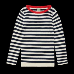 Best FUB Rib Bluse, , 130 cm Ecru/Dark Navy