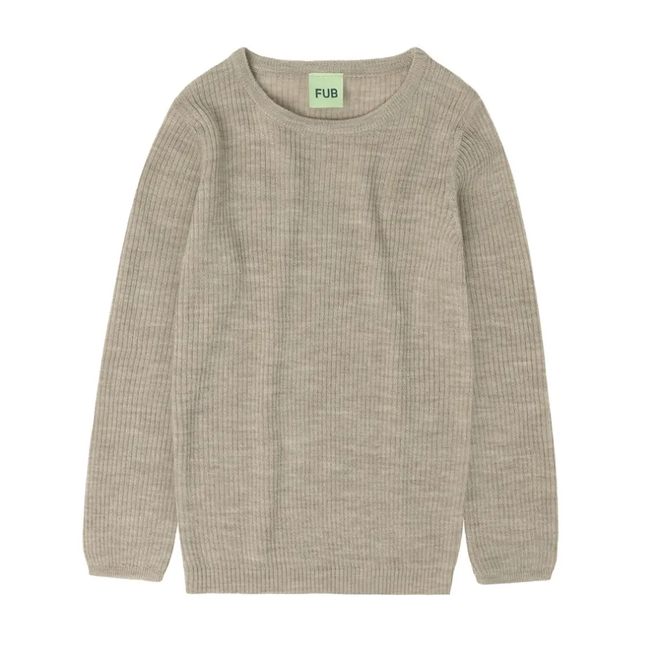 FUB Rib Bluse, , 110 cm Oat Melange