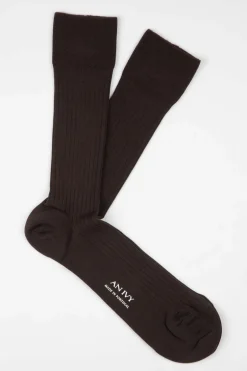 AN IVY Ribbed Cotton Strømper, , 43-46* Strømper