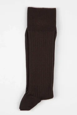 AN IVY Ribbed Cotton Strømper, , 43-46* Strømper