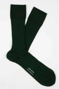 AN IVY Ribbed Cotton Strømper, , 43-46* Strømper