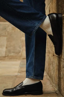 New AN IVY Ribbed Cotton Strømper, , 43-46 Off White