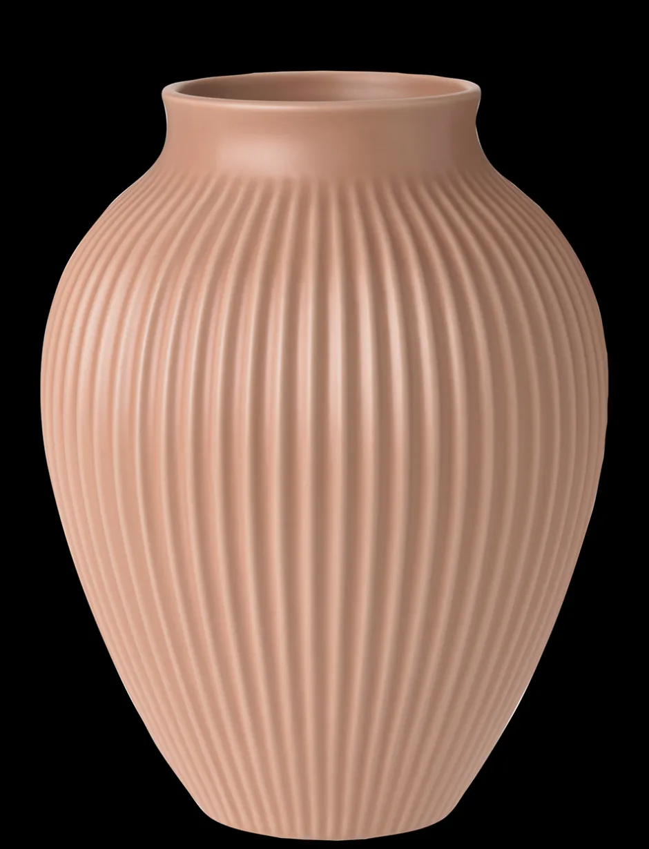 Hot Knabstrup Riflet Vase Mat Dusty Rose