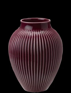 New Knabstrup Riflet Vase, Berry
