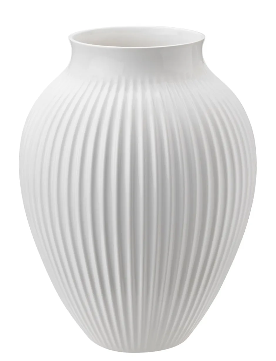 Discount Knabstrup Riflet Vase, , H27 cm Hvid