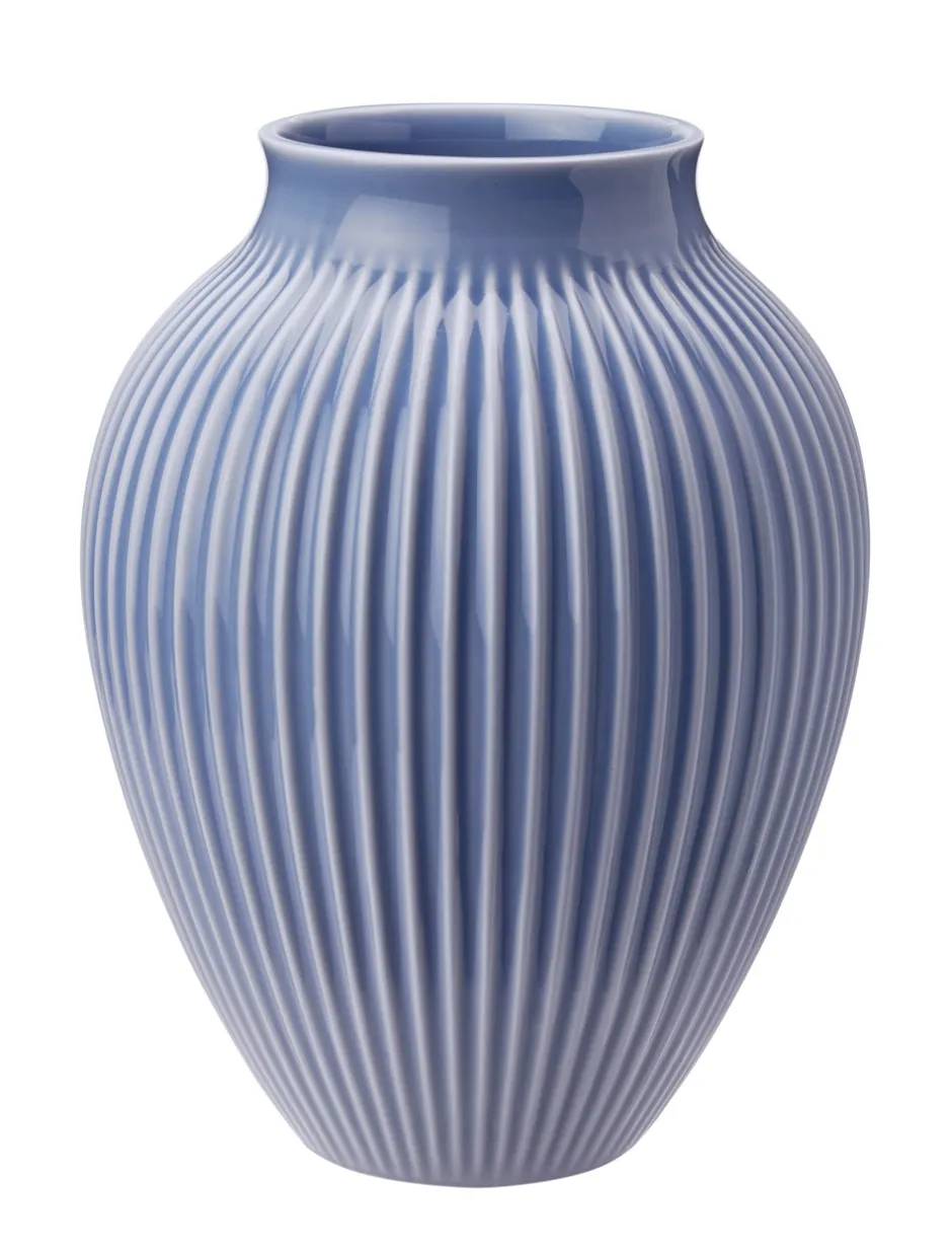 Online Knabstrup Riflet Vase, , H27 cm Lavendelblå