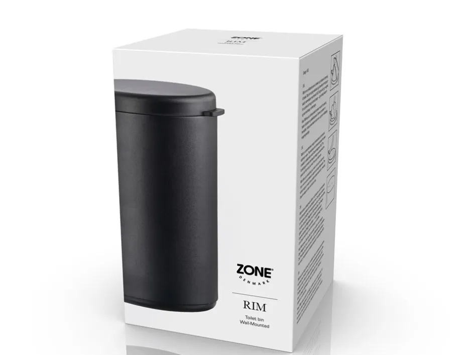 Clearance Zone Rim Vægophængt Toiletspand, Black