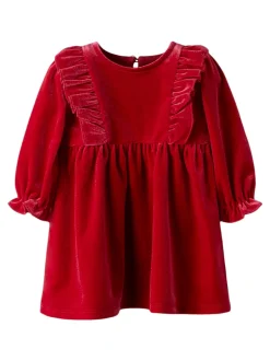 Hot Name It Rinne Velour Kjole, , 56 cm Jester Red