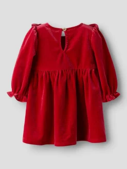 Hot Name It Rinne Velour Kjole, , 56 cm Jester Red