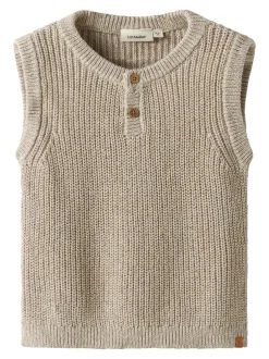 New Lil' Atelier Rokko vest, , 92 cm Oxford Tan