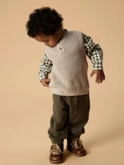 New Lil' Atelier Rokko vest, , 92 cm Oxford Tan
