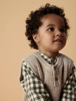 New Lil' Atelier Rokko vest, , 92 cm Oxford Tan