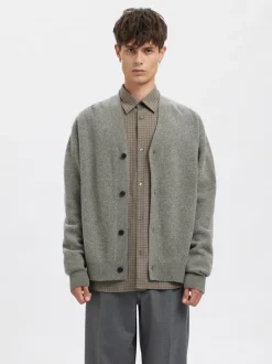 Outlet Annarr Rolf Knit Wool Cardigan, , XXL Medium Grey Melange