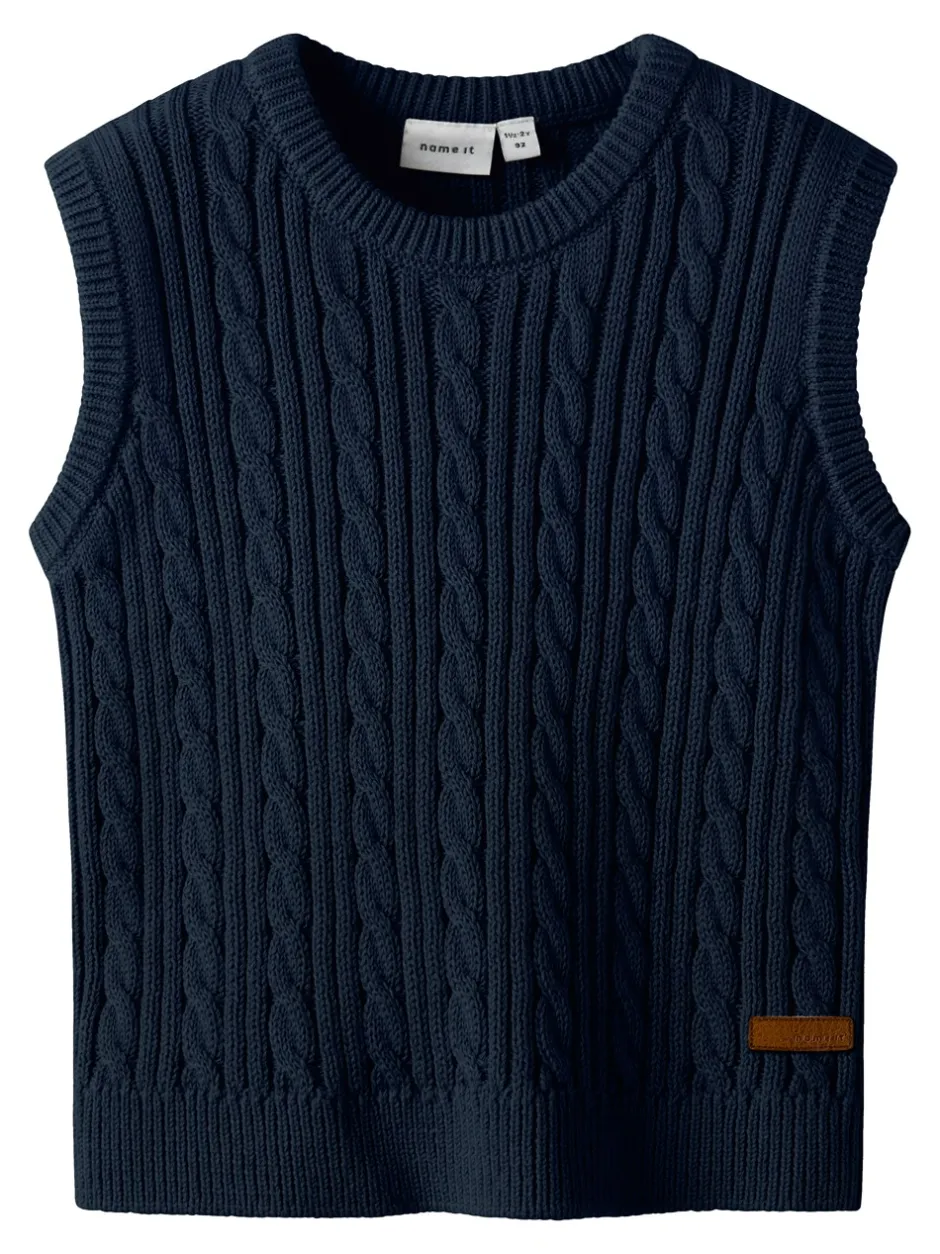 Name It Roman Knit Vest, , 98 cm Navy Blazer