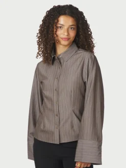 Neo Noir Rosa Pinstripe Melange Skjorte, , 38*Dame Bluser & Skjorter