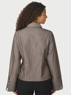 Neo Noir Rosa Pinstripe Melange Skjorte, , 38*Dame Bluser & Skjorter