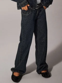 New Name It Rose Wide Rhine Jeans, , 140 cm Dark Midnight Denim