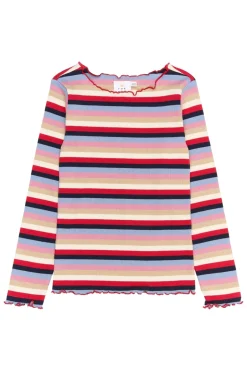 Outlet THE NEW Rosie Langærmet Rib Bluse, , 134-140 cm Multi Striped