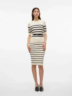 Sale Vero Moda Saba Plain Strikbluse, , L Birch/Black