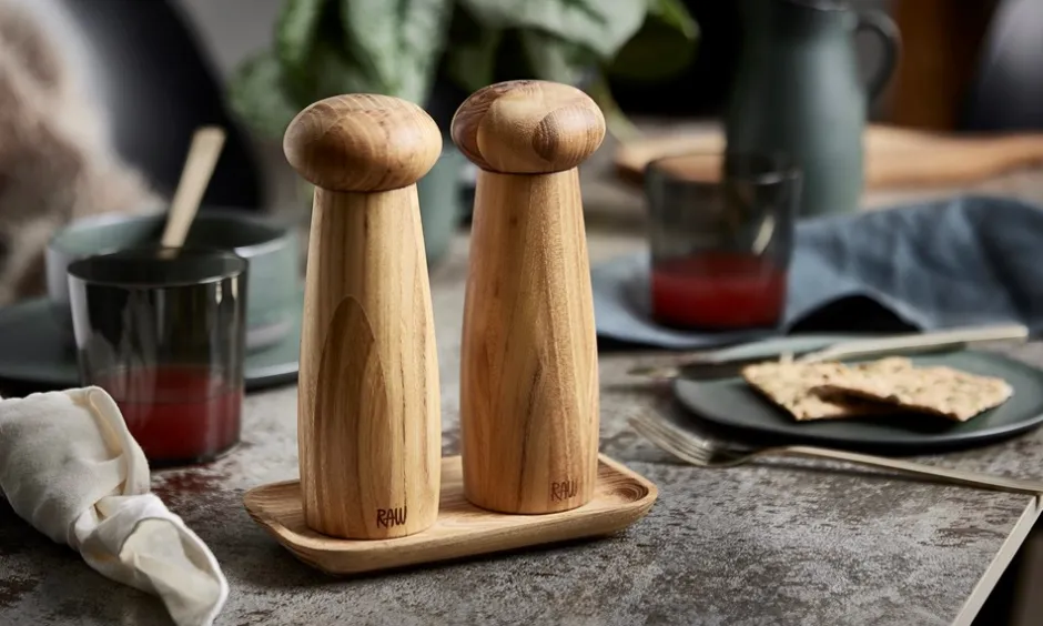 Hot RAW Salt- & Peberkværnsæt, Teak