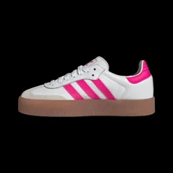 Clearance Adidas Sambae J Sneakers, , 35.5 White/Shock Pink/Gold Metallic