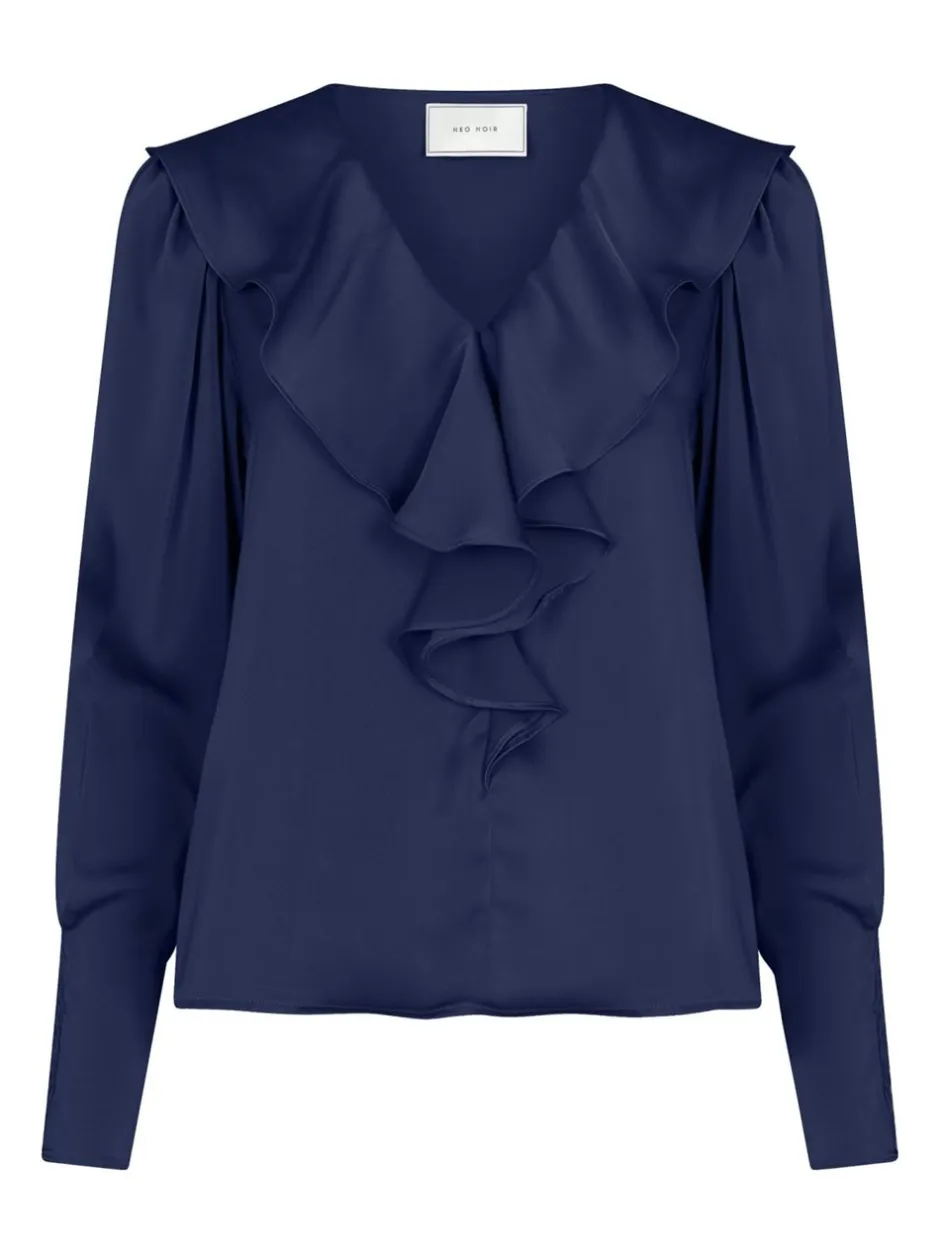 Neo Noir Sandie Sateen Bluse, , 38*Dame Bluser & Skjorter