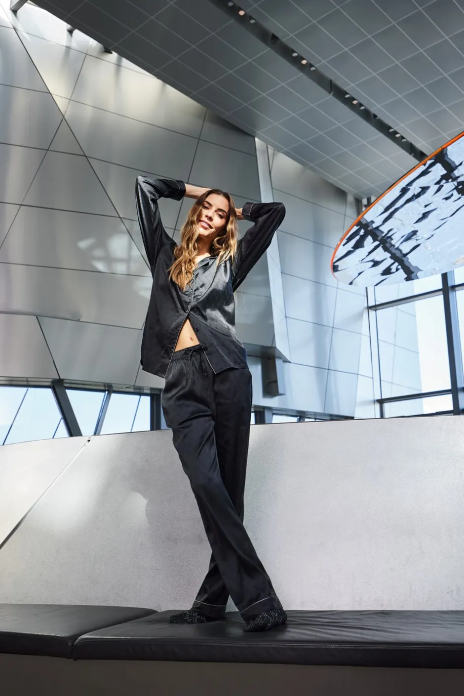 Hype The Detail Satin Pyjamassæt, , L*Dame Loungewear