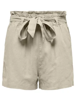 New JDY Say Linen Shorts, , 36 Oatmeal