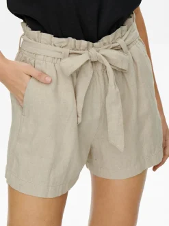 New JDY Say Linen Shorts, , 36 Oatmeal