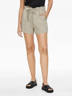 New JDY Say Linen Shorts, , 36 Oatmeal