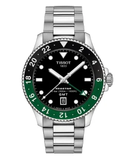 Hot Tissot Seastar 1000 Quartz GMT T120.852.11.051.00 Herreur, , 40 mm Steel/Black