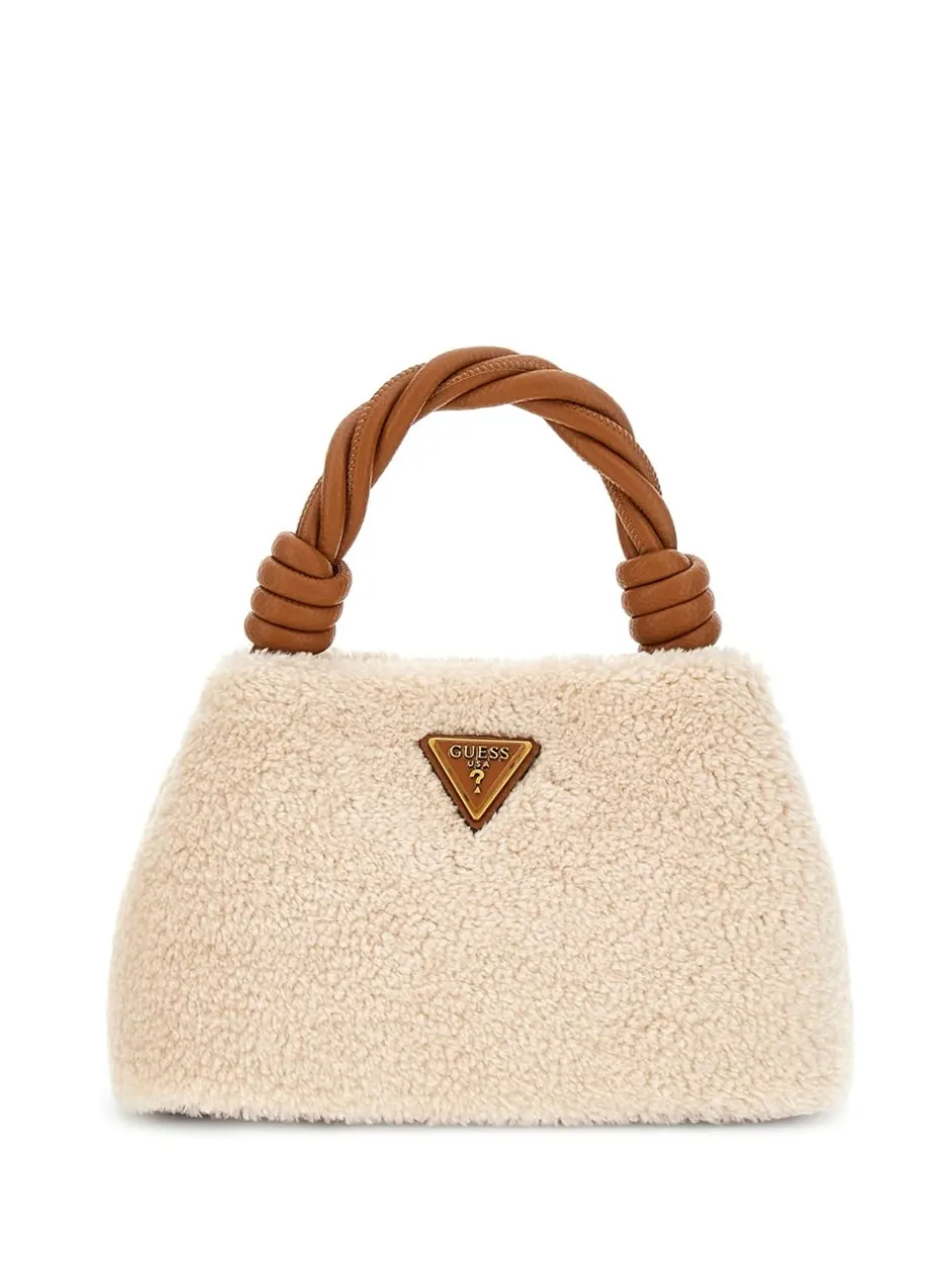 New Guess Shaida Top Handle Crossbody, Natural/Cognac