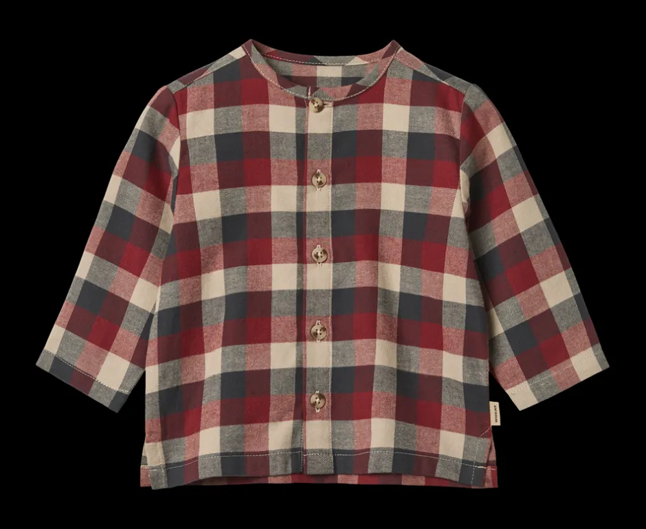 New Wheat Shelby Skjorte, , 92 cm Red Blue Check