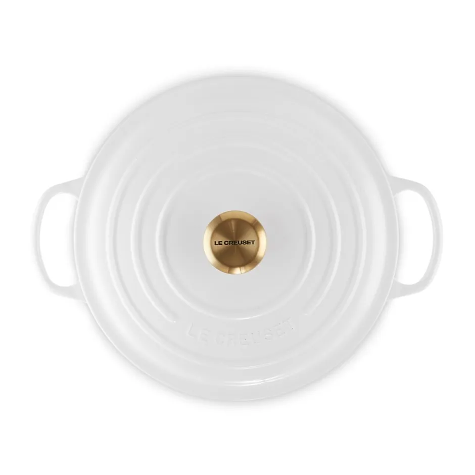 Clearance Le Creuset Signature Rund Støbejernsgryde, , 6,7 L White
