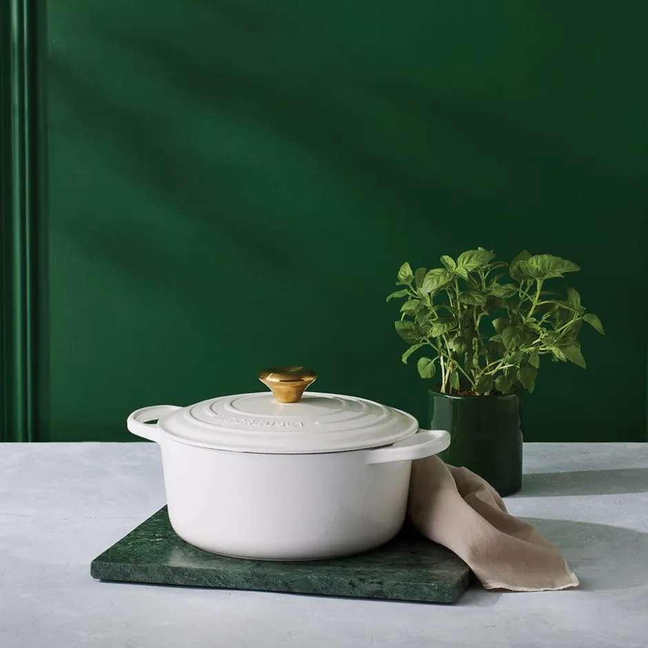 Clearance Le Creuset Signature Rund Støbejernsgryde, , 6,7 L White