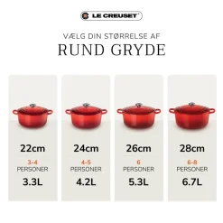 Clearance Le Creuset Signature Rund Støbejernsgryde, , 6,7 L White