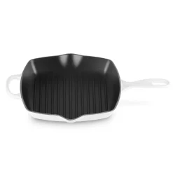 New Le Creuset Signature Støbejerns Kvadratisk Grillpande, , 26x26 cm White