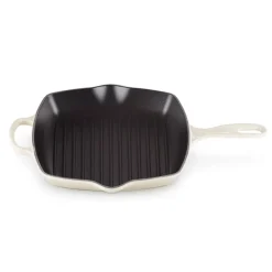 New Le Creuset Signature Støbejerns Kvadratisk Grillpande, , 26x26 cm Meringue