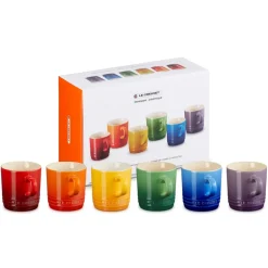 Clearance Le Creuset Signature Stentøjs 6-pak Kaffekrus, , 20 cl Rainbow
