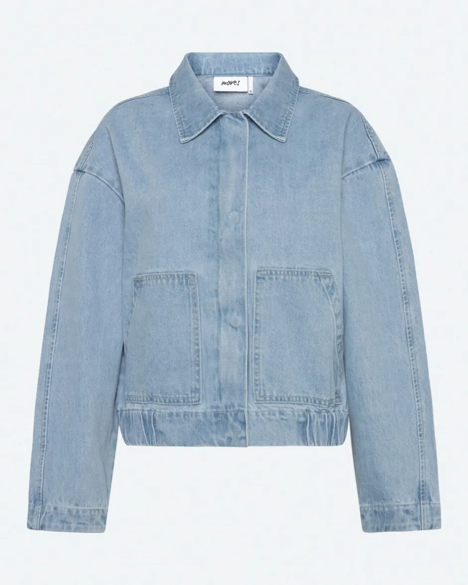 Outlet Moves Sikorie Denimjakke, , 40 Light Blue