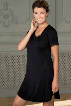 Best Lady Avenue Silk Jersey Natkjole, , L Black