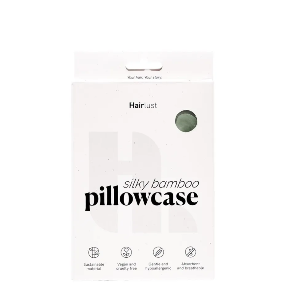 New Hairlust Silky Bamboo Pudebetræk, , 60x63 cm Olive Green