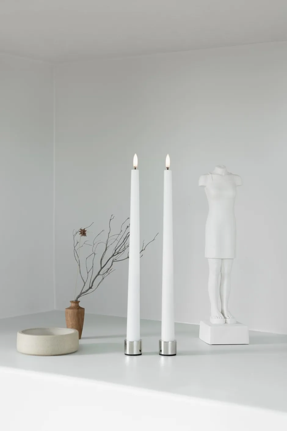Discount Uyuni Slim LED 2-pak Kronelys, Nordic White