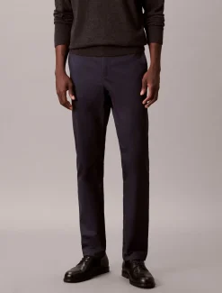 New Calvin Klein Slim Sateen Chino Bukser, , W33/L32 Dark Sapphire