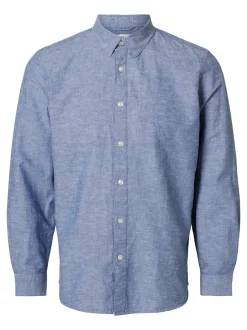 Selected Homme Slim-Sun Skjorte, , L Medium Blue Denim