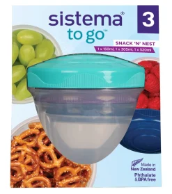 Discount Sistema Snack 'N' Nest To Go 3-pak Plastikbøtte, Multi